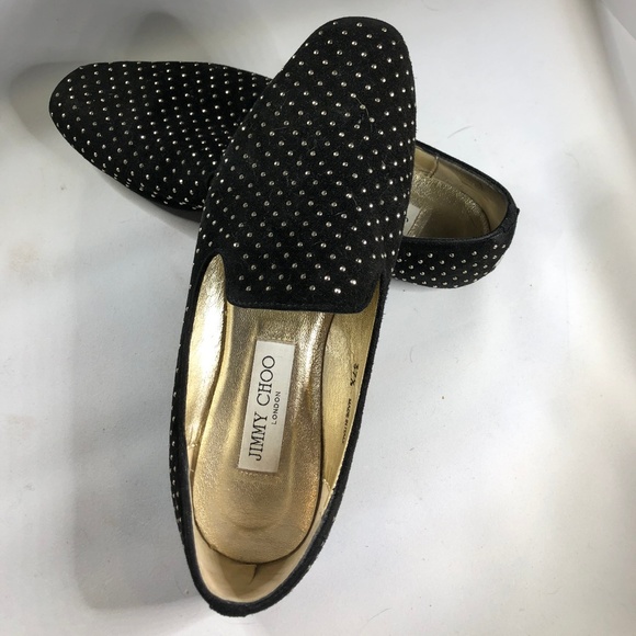 Jimmy Choo Shoes - Jimmy Choo Suede Studded Loafers